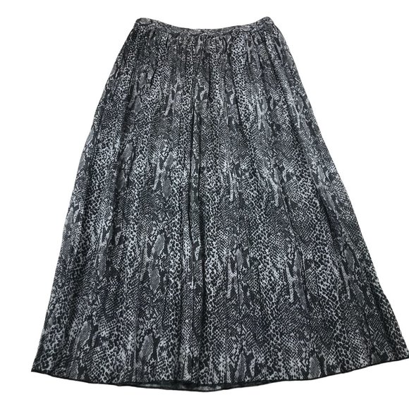 Cathy Daniels Dresses & Skirts - Vintage Y2K Cathy Daniels Midi Skirt Size L Snakeskin Print Elastic Waist Lined